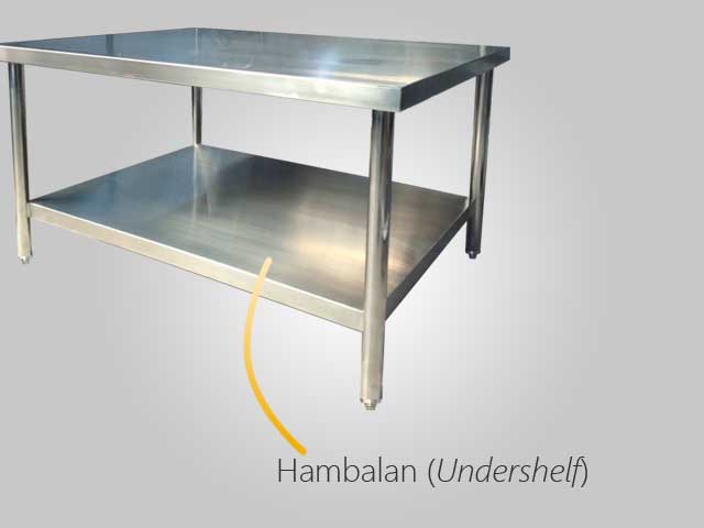 Fungsi Hambalan atau Undershelf pada Peralatan Dapur Stainless hambalan, undershelf, nagamaro