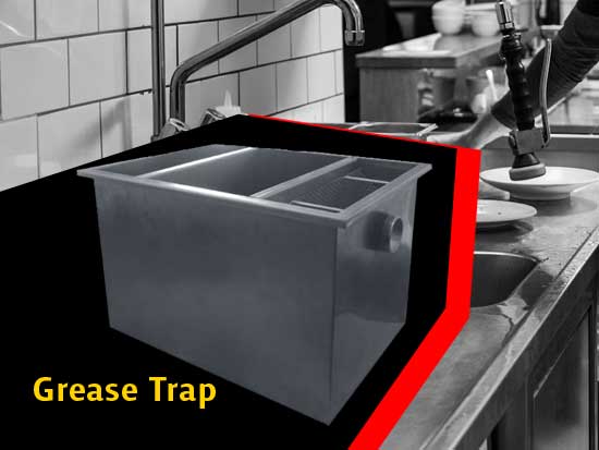 grease trap pada sink, nagamaro, dapur komersil
