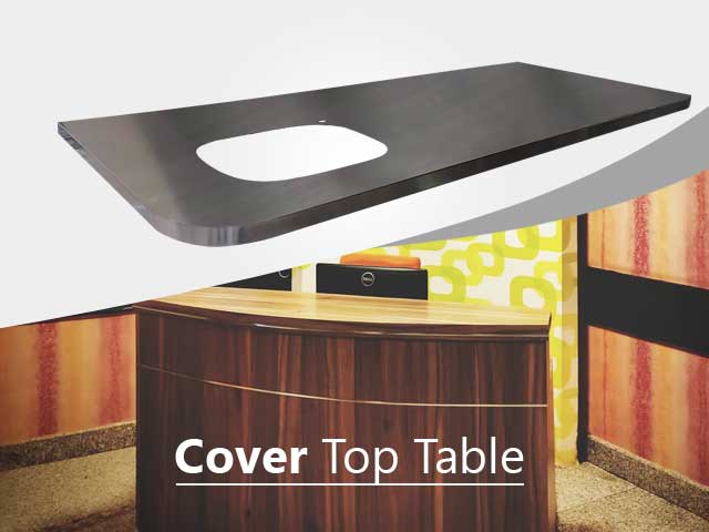 meja kayu, cover stainless, nagamaro