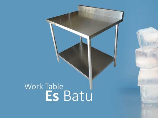 work table stainless dengan es batu, nagamaro