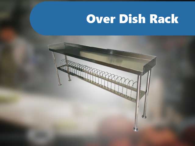 over dish rack stainless di dapur restoran profesional