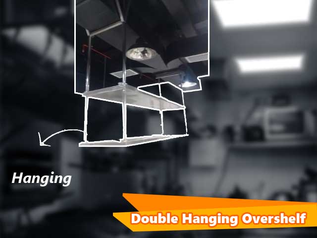 double hanging overshelf, rak gantung stainless, meja gantung stainless, nagamaro
