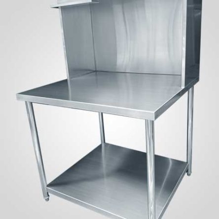 Work Table without Splash Back with Single Table Overshelf