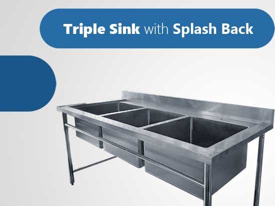 pot sink, triple sink, nagamaro
